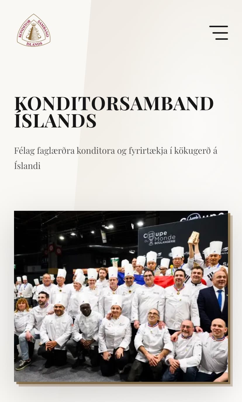 Forsíða Konditorsamband Íslands verkefnis