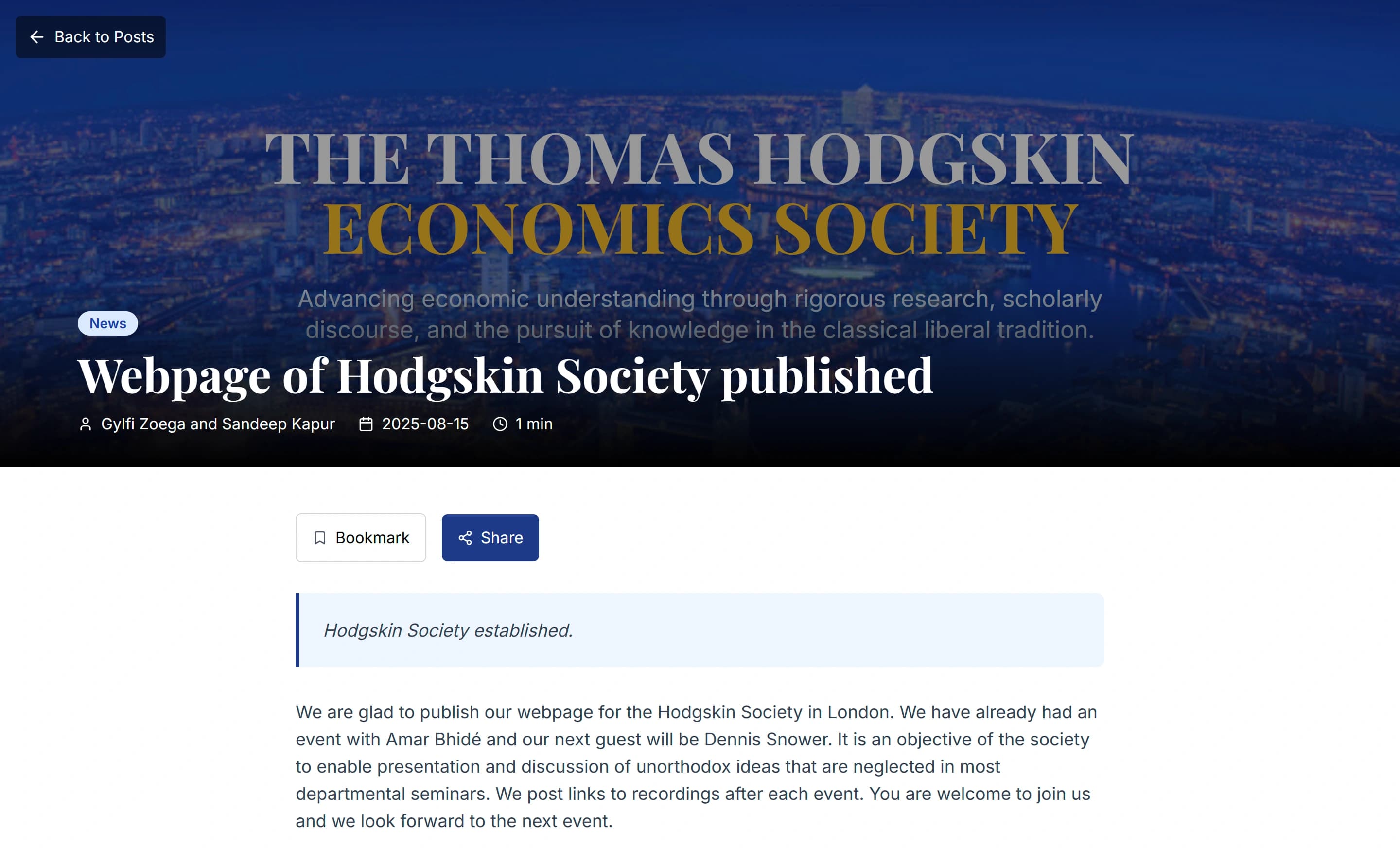 Hodgskin Society screenshot 3